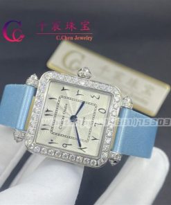 Charles Oudin Pansy Retro 24mm Watch Arabic Style Baby Blue Straps