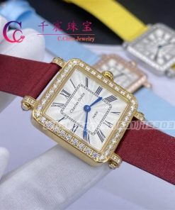 Charles Oudin Pansy Retro Maroon Straps Yellow Watch Roman Style ?C 24mm