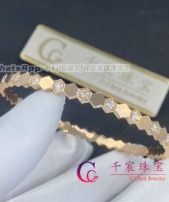 Chaumet Bee My Love Half Pav?? Diamond Bracelet In Rose Gold 083433