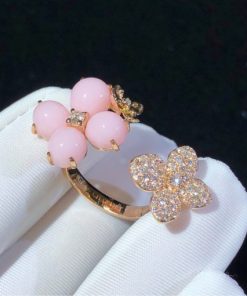Chaumet Hortensia Pink Gold Diamonds and Opal Ring
