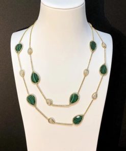Boucheron Serpent Boh??me Long Necklace Malachite and Diamonds 16 Motifs JCL00992