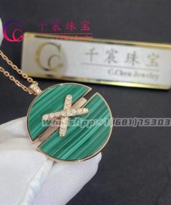 Chaumet Jeux De Liens Harmony Large Model Pendant Rose Gold And Malachite 084423