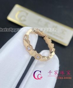 Chaumet Paris Bee My Love Half Pav?? Diamond Ring in Rose Gold 4mm 084677