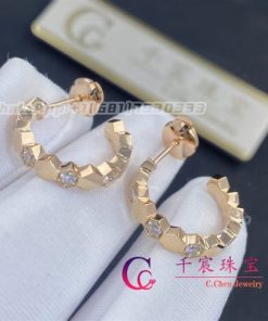 Chaumet Paris Bee My Love Hoop Earrings Rose Gold And Diamonds 084809