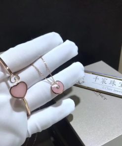 Chopard Happy Hearts Bangle Rose Gold Pink Opal @857482-5620