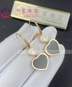 Chopard Happy Hearts Earrings Diamonds Onyx 837482-5210