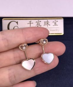 Chopard Happy Hearts Earrings, Ethical Rose Gold Mother-of-Pearl 83A082-5301