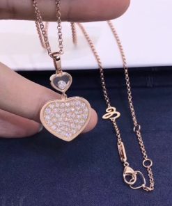 Chopard Happy Hearts Pendant Rose Gold Diamonds 797482-5009