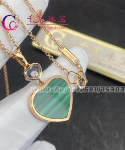 Chopard Happy Hearts Pendant Rose Gold Malachite 797482-5151