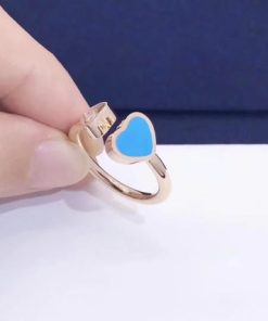 Chopard Happy Hearts Ring Rose Gold Turquoise Stone @829482-5400