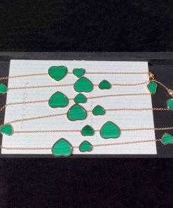 Chopard Happy Hearts Sautoir Necklace Rose Gold Malachite 817482-5103