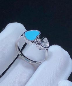 Chopard Happy Hearts White Gold Turquoise Diamond Ring 829482-1400