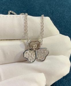 Chopard Happy Hearts Wings Necklace White Gold Diamonds 81A083-1911