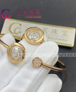 Chopard Happy Spirit Bangle Rose Gold White Gold Diamonds 858230-9001