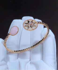 Dior Rose Des Vents Bracelet Diamond Pink Opal Open Cuff Bracelet