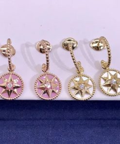 Dior Rose Des Vents Earrings Yellow Gold Diamonds And Mother-Of-Pearl JRDV95085