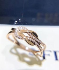 Fred Chance Infinie Ring Small Model 18k Pink Gold and Diamonds 4B0882