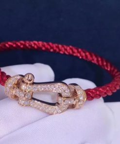 Fred Force 10 Bracelet 18k Pink Gold and Diamonds Large Model -0B0050-6B1046