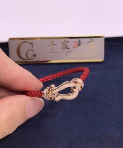 Fred Force 10 Bracelet 18k Pink Gold and Diamonds Large Model -0B0073-6B1033
