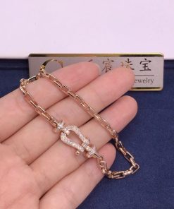 Fred Force 10 Bracelet 18k Pink Gold and Diamonds Medium Model -0B0071