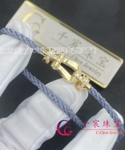 Fred Force 10 Bracelet 18k yellow gold and diamonds medium model Storm Grey Cable 0B0070-6B1075