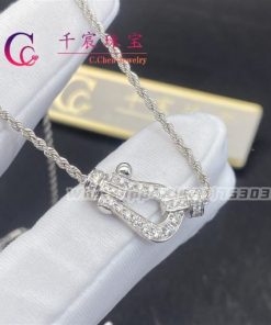Fred Force 10 Necklace 18K White Gold And Diamonds Medium Model 7B0235