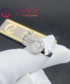Fred Force 10 Ring Medium Model White Gold And Diamonds 4B0379