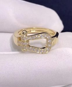 Fred Force 10 Ring Medium Model Yellow Gold And Diamonds 4B0378