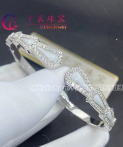Garrard Fanfare Diamond and Mother of Pearl Bangle In 18ct White Gold 2015949ALL