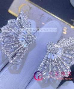 Garrard Fanfare Diamond and Mother of Pearl Earrings In 18ct White Gold 2015307