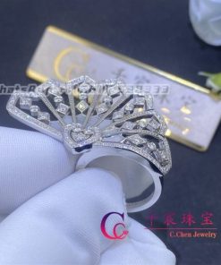 Garrard Fanfare Diamond and Mother of Pearl Ring In 18ct White Gold 2015313