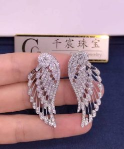 Garrard Wings Embrace Diamond Drop Earrings In 18ct White Gold 2015750