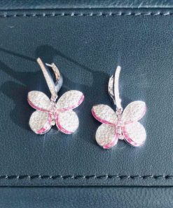 Graff Baby Princess Butterfly Earrings with Diamonds and Pink and Purple Sapphires RGE1184