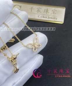Graff Mini Butterfly Silhouette Diamond Pendant Yellow Gold