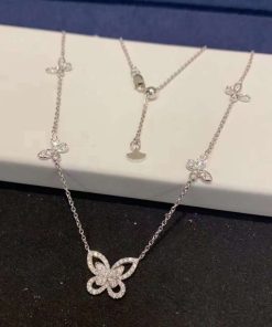 Graff Multi Butterfly Silhouette Pav?? Diamond Necklace RGP746