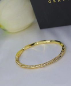 Graff Spiral Pav?? Diamond And Yellow Gold Bangle RGB448S