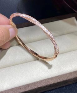 Graff Spiral Pave Diamond Bangle Rose Gold RGB349S
