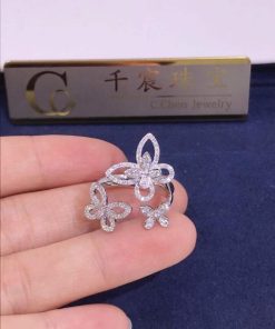 Graff Triple Butterfly Silhouette Diamond Ring RGR790