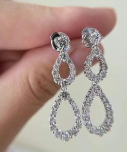 Harry Winston Diamond Loop Double Diamond Loop Diamond Earrings EADPRDDBLLP