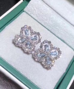 Harry Winston Diamond Loop Full Motif Aquamarine and Diamond Earrings EAAPRPMEL4C