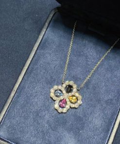 Harry Winston Diamond Loop Full Motif Multi Color Stone and Diamond Pendant PEMPRPMEL4C