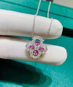 Harry Winston Diamond Loop Full Motif Pink Sapphire and Diamond Pendant PEPSPRPMEL4C
