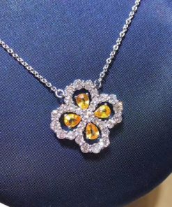 Harry Winston Diamond Loop Full Motif Yellow Sapphire and Diamond Pendant PEYSPRPMEL4C