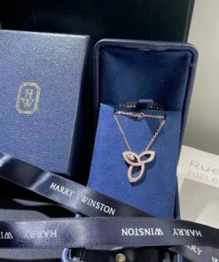 Harry Winston Lily Cluster Rose Gold Diamond Pendant PEDRMQRFLC