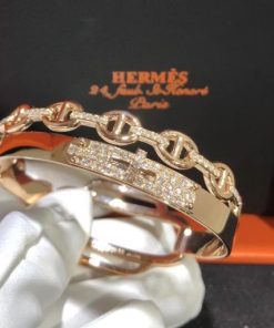 Herm??s 18k Rose Gold & Diamond Alchimie Bracelet