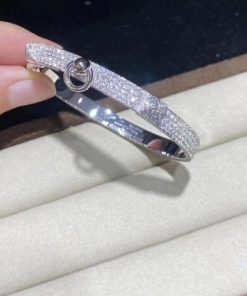 Herm??s Collier de Chien white gold Bracelet set diamonds H110020B