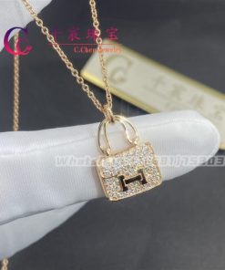Herm??s Constance Amulette Kelly Snap Closure Rose Gold Pendant