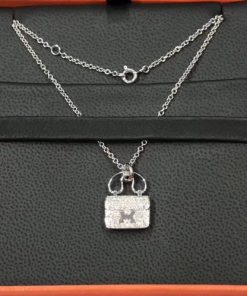 HERMES Diamond Constance Amulette Pendant Necklace