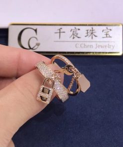 Hermes Kelly Cadenas double ring H220650B 00051