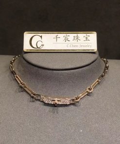 Herm??s Kelly Chaine Choker Necklace Diamond Pave 18K Rose Gold